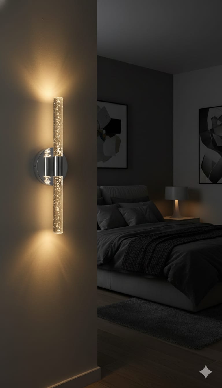 BHBACKHOME BUBBLEFLUX ( GÜMÜŞ ) ŞIK TASARIM MODERN LEDLİ APLİK ( ELEKTRİKLİ ) 40 CM