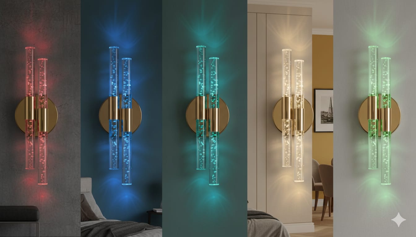 BHBACKHOME DUBBLE MEDİUM ŞIK VE ZARİF MODERN LED DUVAR APLİK 31 CM SİYAH RGB KUMANDALI PİLLİ