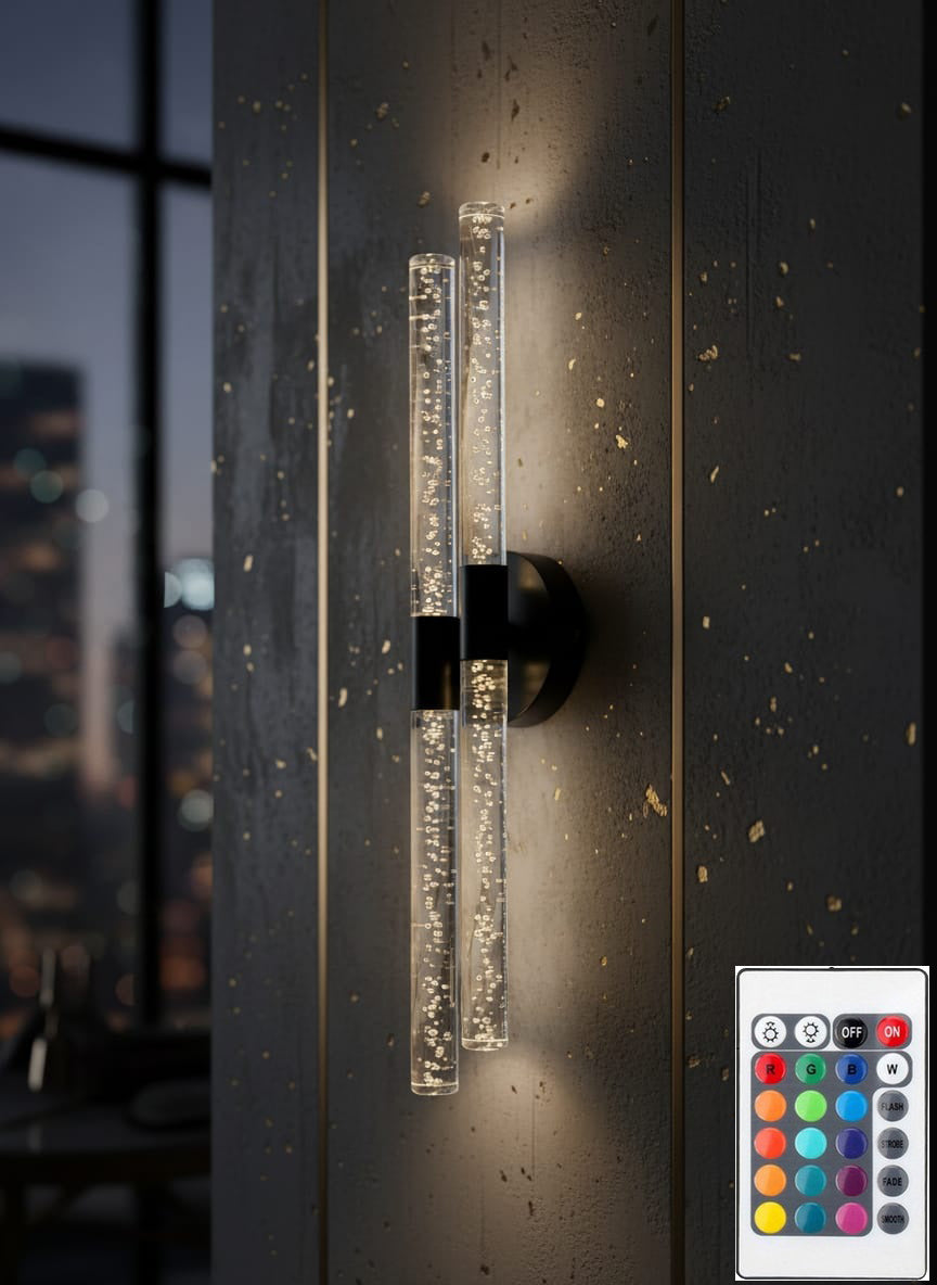 BUBBLEFLUX DUBBLE LED DUVAR APLİK 51 CM LARGE SİYAH ELEKTRİKLİ KUMANDALI
