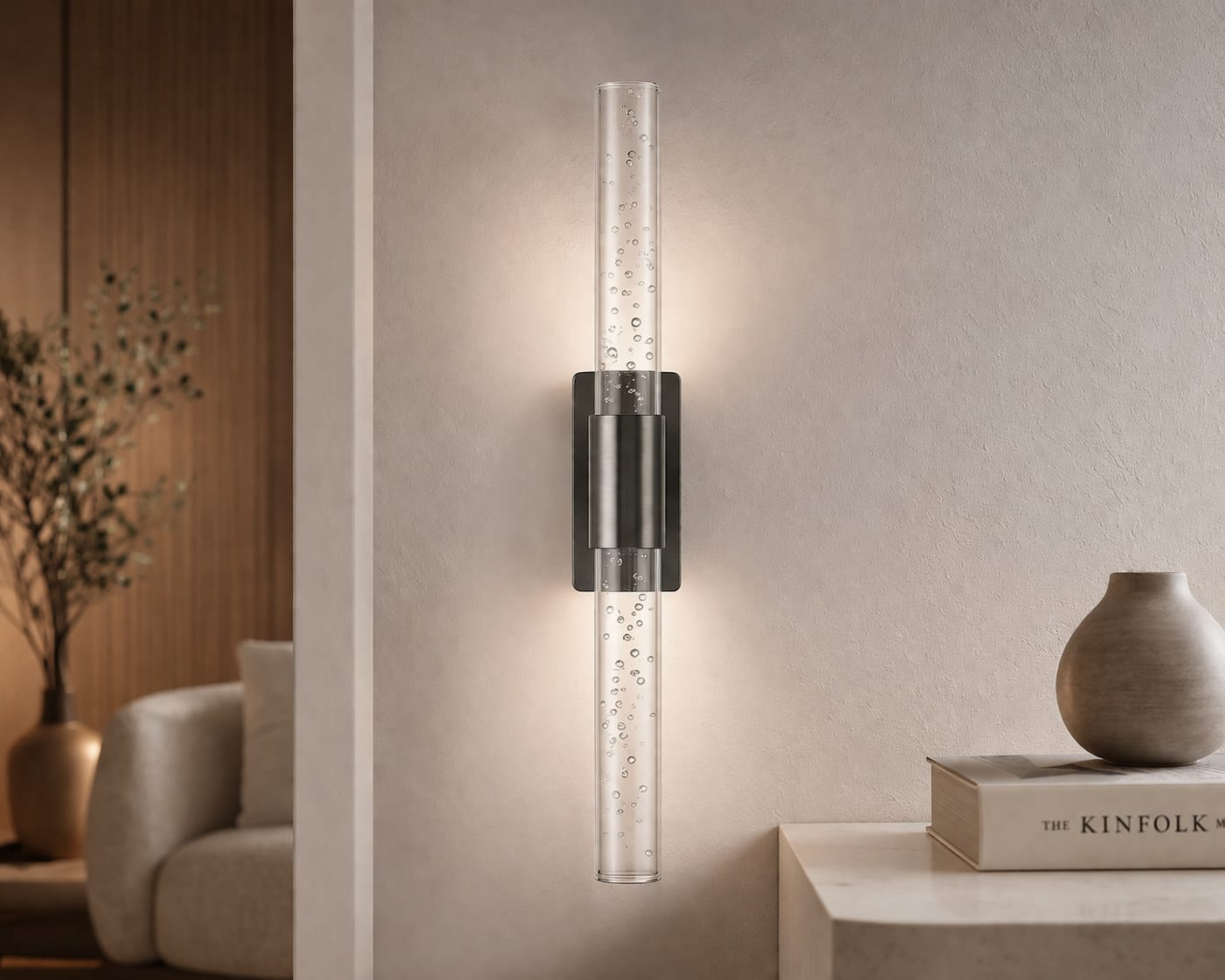 BHBACKHOME BUBBLELİGHT ŞIK TASARIM MODERN LEDLİ APLİK 40 CM MEDİUM ANTRASİT PİLLİ