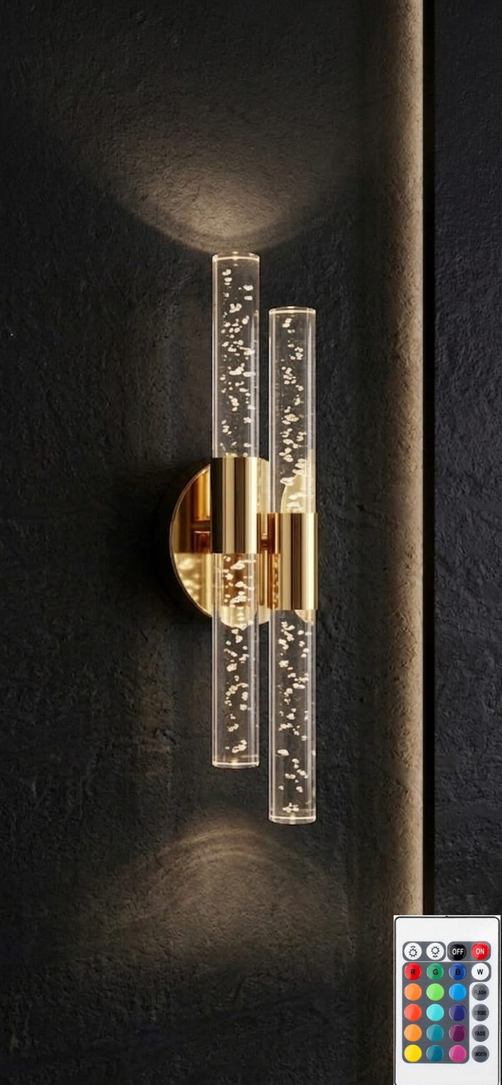 BHBACKHOME DUBBLE MEDİUM LED DUVAR APLİK 31 CM GOLD ELEKTRİKLİ KUMANDALI