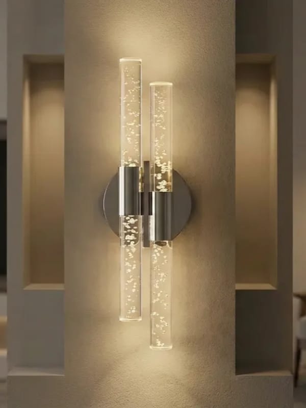 BHBACKHOME DUBBLE MEDİUM ŞIK VE ZARİF MODERN LED DUVAR APLİK 31 CM GÜMÜŞ PİLLİ