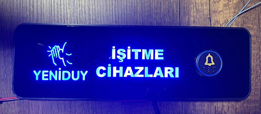 Logolu Led Işıklı Isimli Dekoratif Kapı Zili Butonu