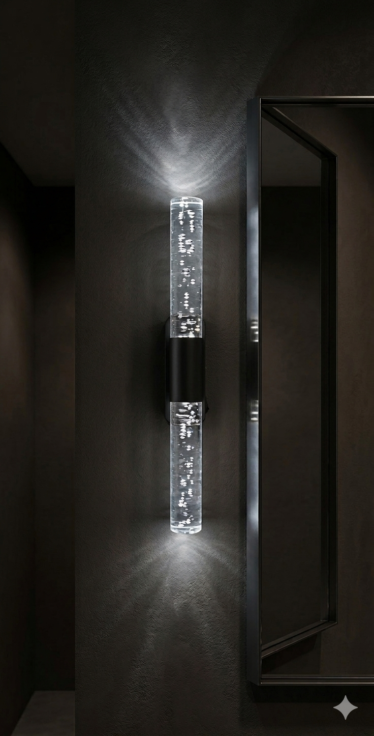 Bubblelight Small 31 cm Modern Tasarım LED Aplik - Duvar Lambası - Siyah -  Pilli - Beyaz LED