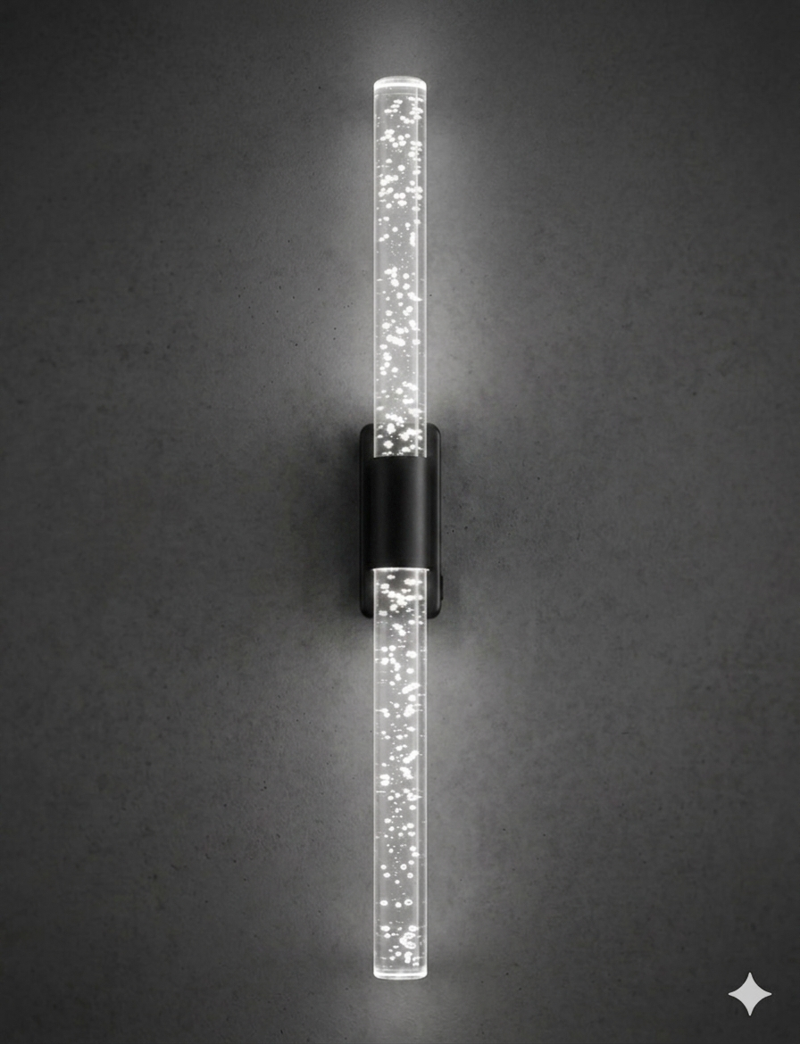 Bubblelight Large 51 cm Modern Tasarım LED Aplik - Duvar Lambası - Siyah -  PİLLİ - Beyaz LED