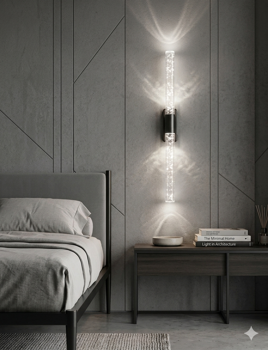 Bubblelight Large 51 cm Modern Tasarım LED Aplik - Duvar Lambası - Siyah -  PİLLİ - Beyaz LED