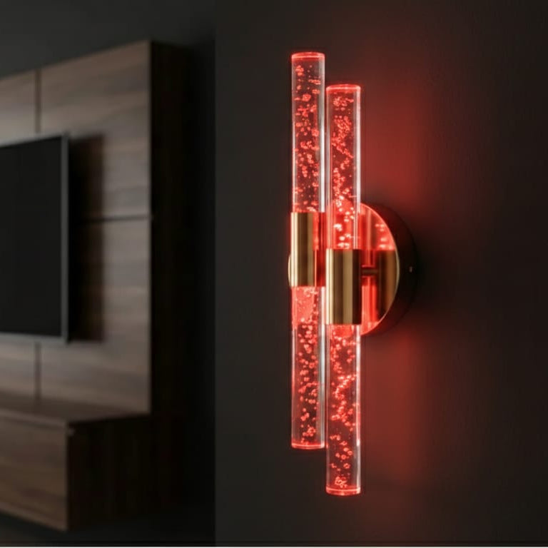 BHBACKHOME DUBBLE MEDİUM ŞIK VE ZARİF MODERN LED DUVAR APLİK 31 CM GOLD  RGB KUMANDALI PİLLİ