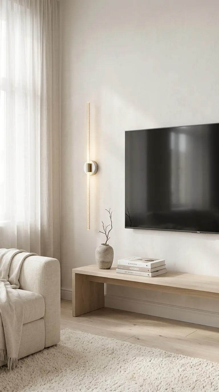 Nova 815 TV Ünitesi & TV Yanı Modern İkili LED Aplik - Gümüş - Günışığı  - Pilli