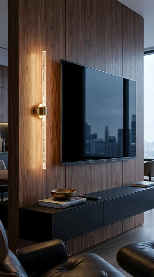 Nova 815 TV Ünitesi & TV Yanı Modern İkili LED Aplik - Gold - Günışığı  - Elektrikli