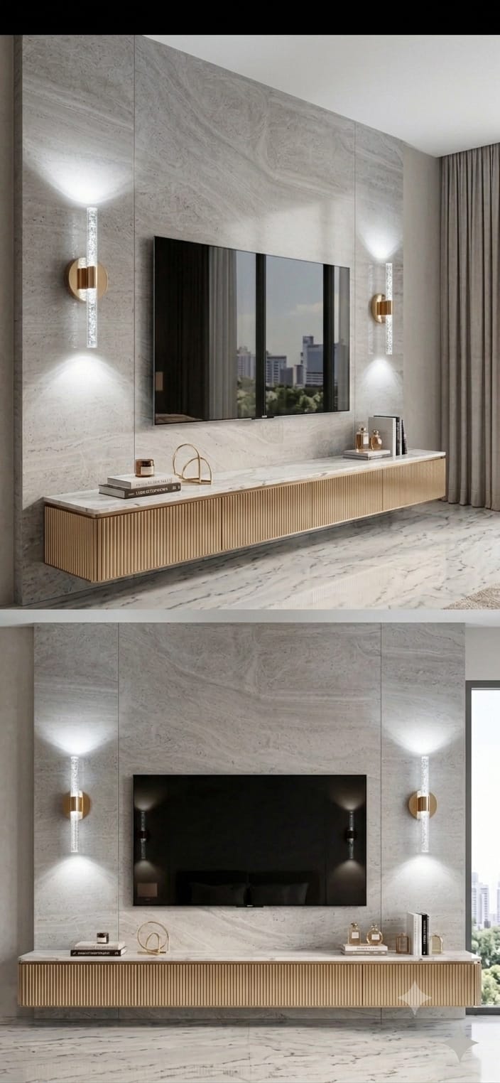 Bubbleflux Small 31 cm Modern Tasarım LED Aplik - Duvar Lambası - Gold - Elektrikli - Kumandalı - Beyaz LED