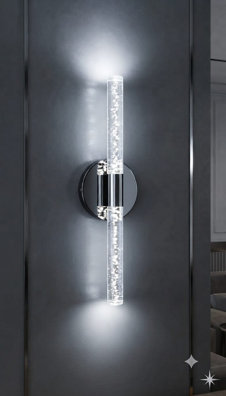 Bubbleflux Medium 40 cm Modern Tasarım LED Aplik - Duvar Lambası - Antrasit Gri - Elektrikli - Kumandalı - Beyaz LED