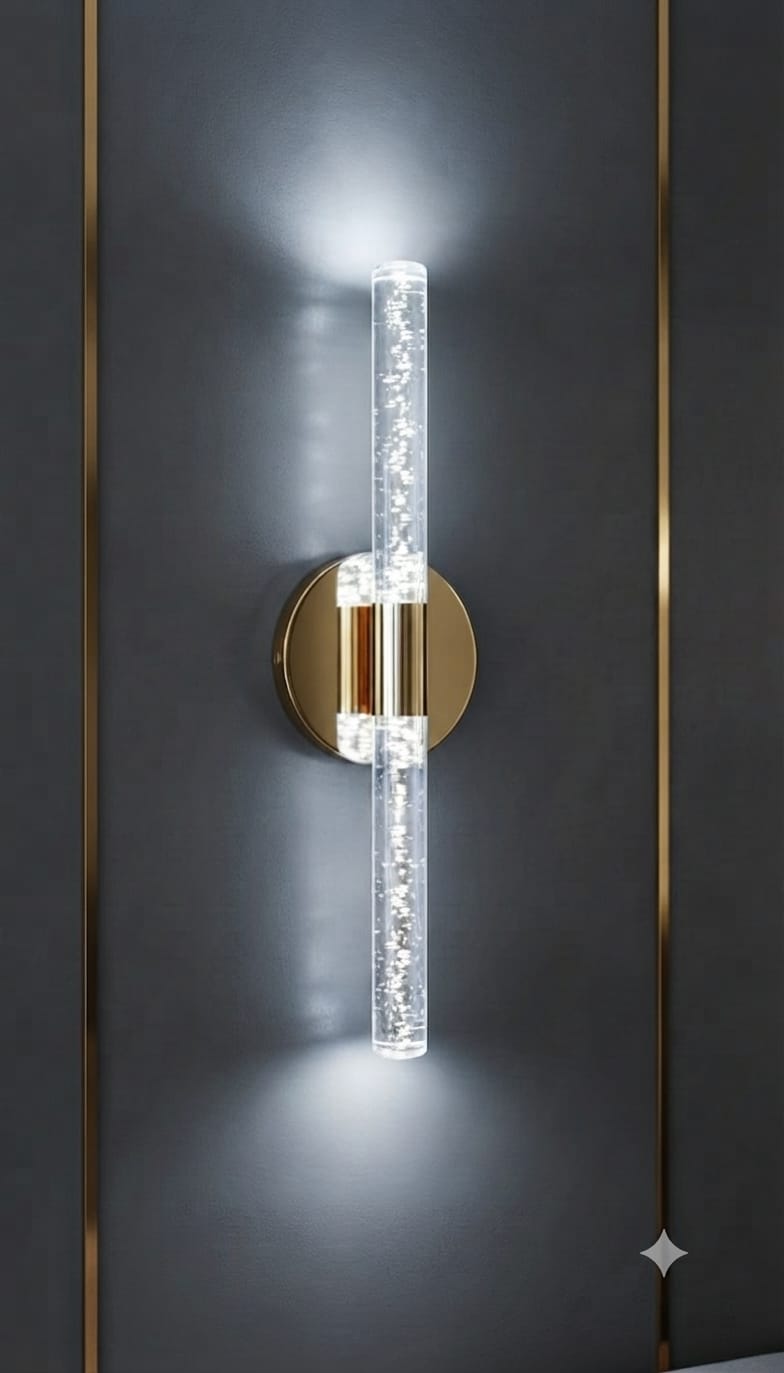 Bubbleflux Medium 40 cm Modern Tasarım LED Aplik - Duvar Lambası - Gümüş - PİLLİ - Beyaz LED