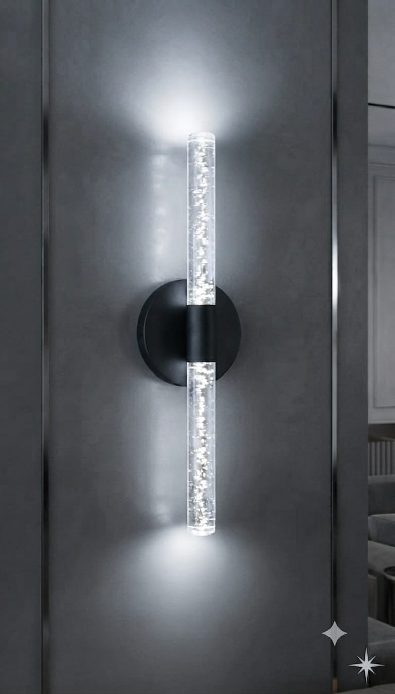 Bubbleflux Medium 40 cm Modern Tasarım LED Aplik - Duvar Lambası - Gümüş - PİLLİ - Beyaz LED
