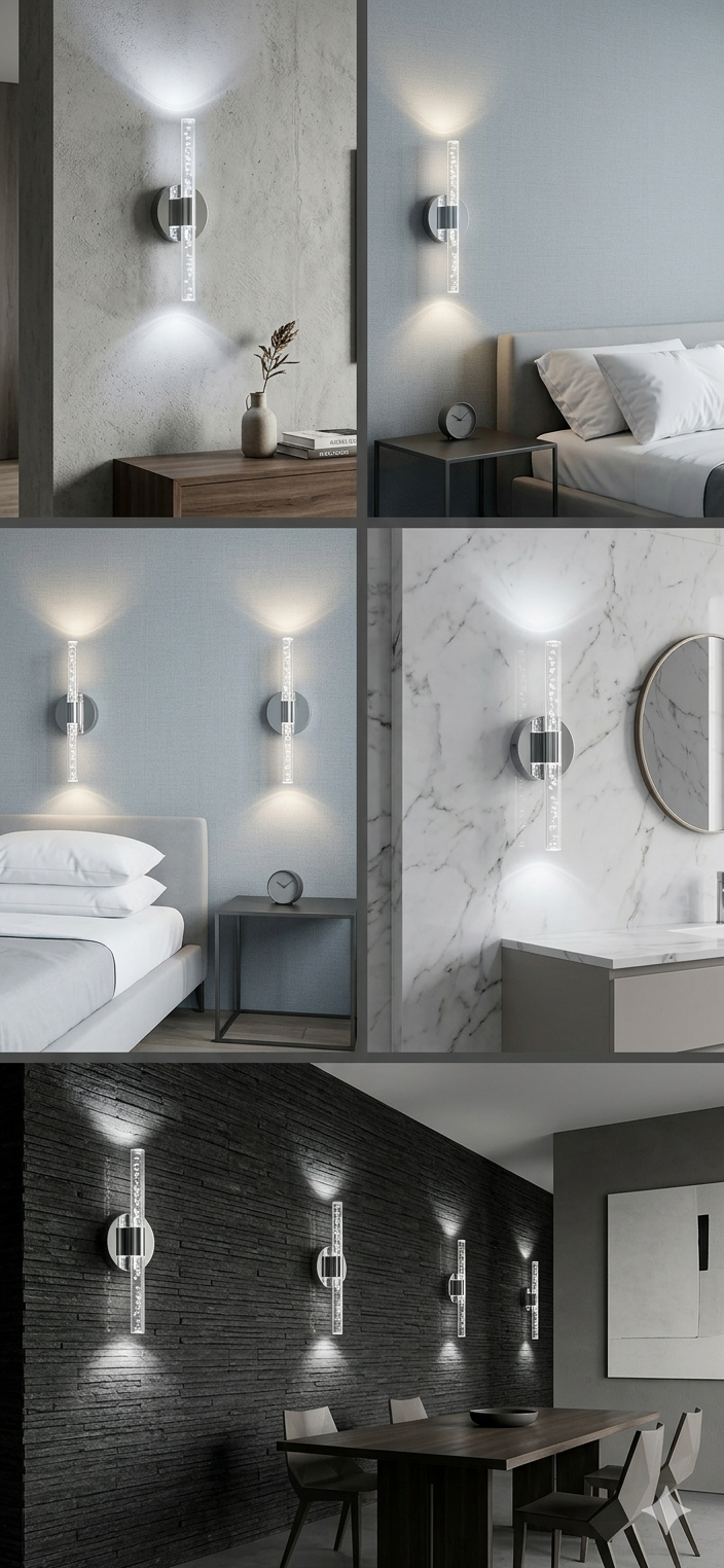 Bubbleflux Large 51 cm Modern Tasarım LED Aplik - Duvar Lambası - Gümüş -  Elektrikli - Beyaz LED