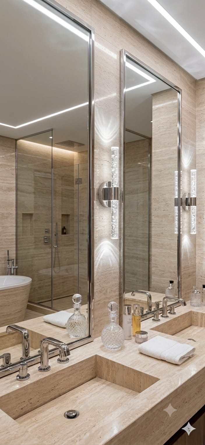 Bubbleflux Medium 40 cm Modern Tasarım LED Aplik - Duvar Lambası - Gümüş - PİLLİ - Beyaz LED