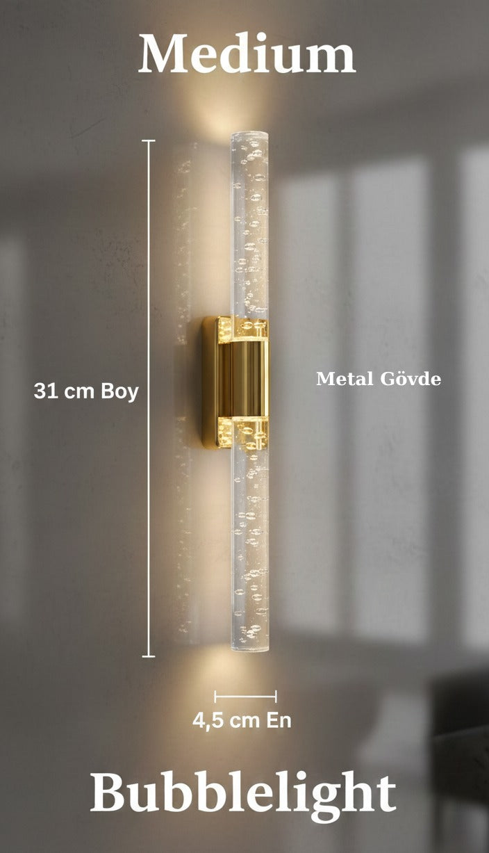 BHBACKHOME BUBBLELİGHT ŞIK TASARIM MODERN LEDLİ APLİK 31 CM SMALL GOLD PİLLİ