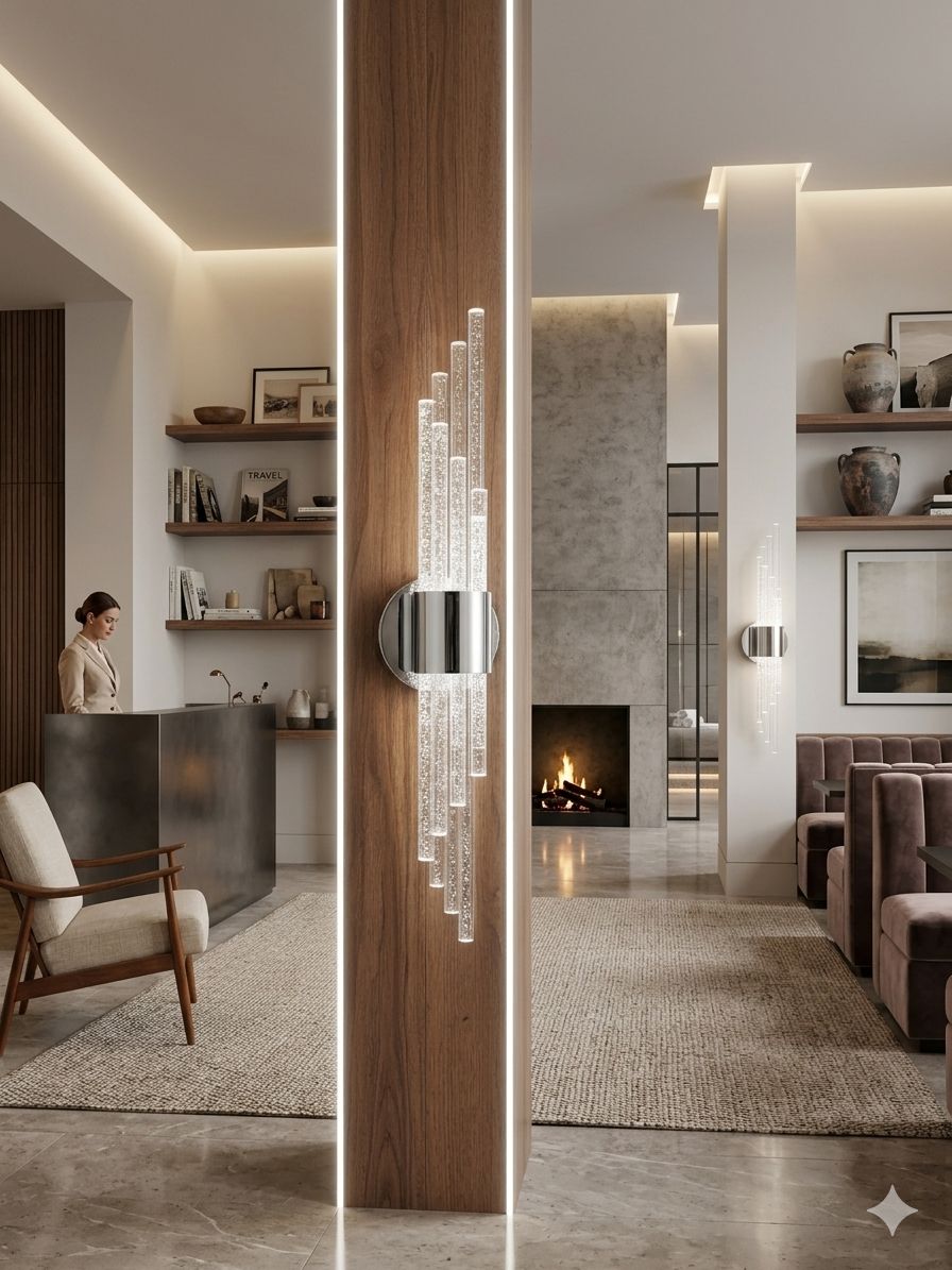 BACKHOME Matrix 8 Melodi LED Duvar Apliği Gümüş Beyaz Led