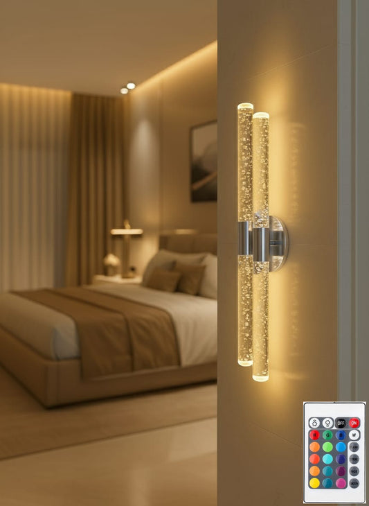 BUBBLEFLUX DUBBLE LED DUVAR APLİK 51 CM LARGE GÜMÜŞ ELEKTRİKLİ KUMANDALI