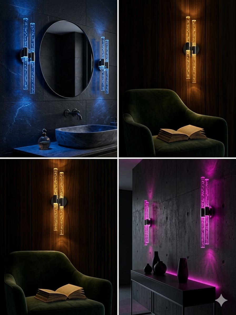 BUBBLEFLUX DUBBLE LED DUVAR APLİK 51 CM LARGE ANTRASİT RGB ELEKTRİKLİ KUMANDALI