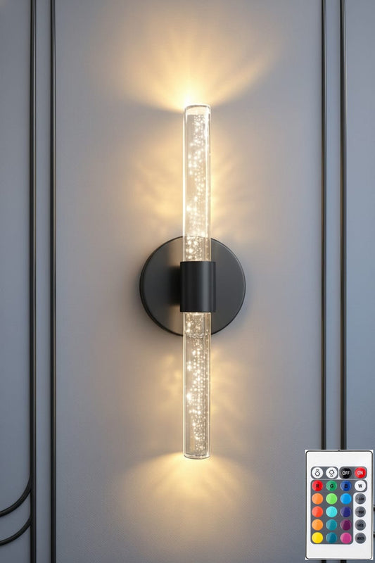 BUBBLEFLUX ( SİYAH ) LEDLİ APLİK  ( KUMANDALI ELEKTRİKLİ ) 40 CM