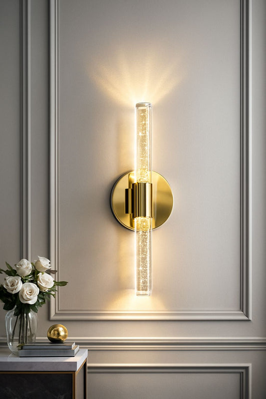 BUBBLEFLUX ( GOLD ) ŞIK TASARIM MODERN LEDLİ APLİK ( PİLLİ ) 40 CM