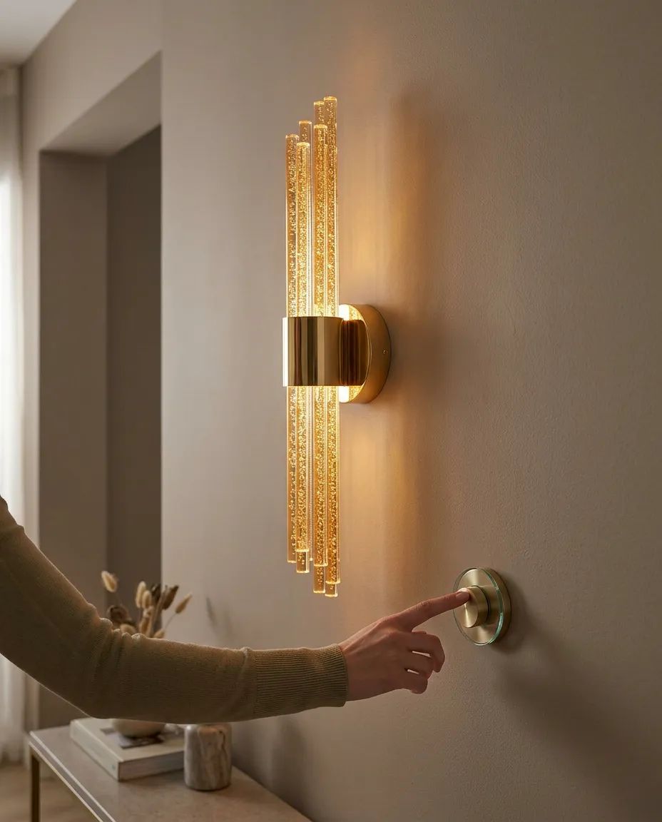 BACKHOME Matrix 8 LED Duvar Apliği  Gold Gövde - Gün ışığı