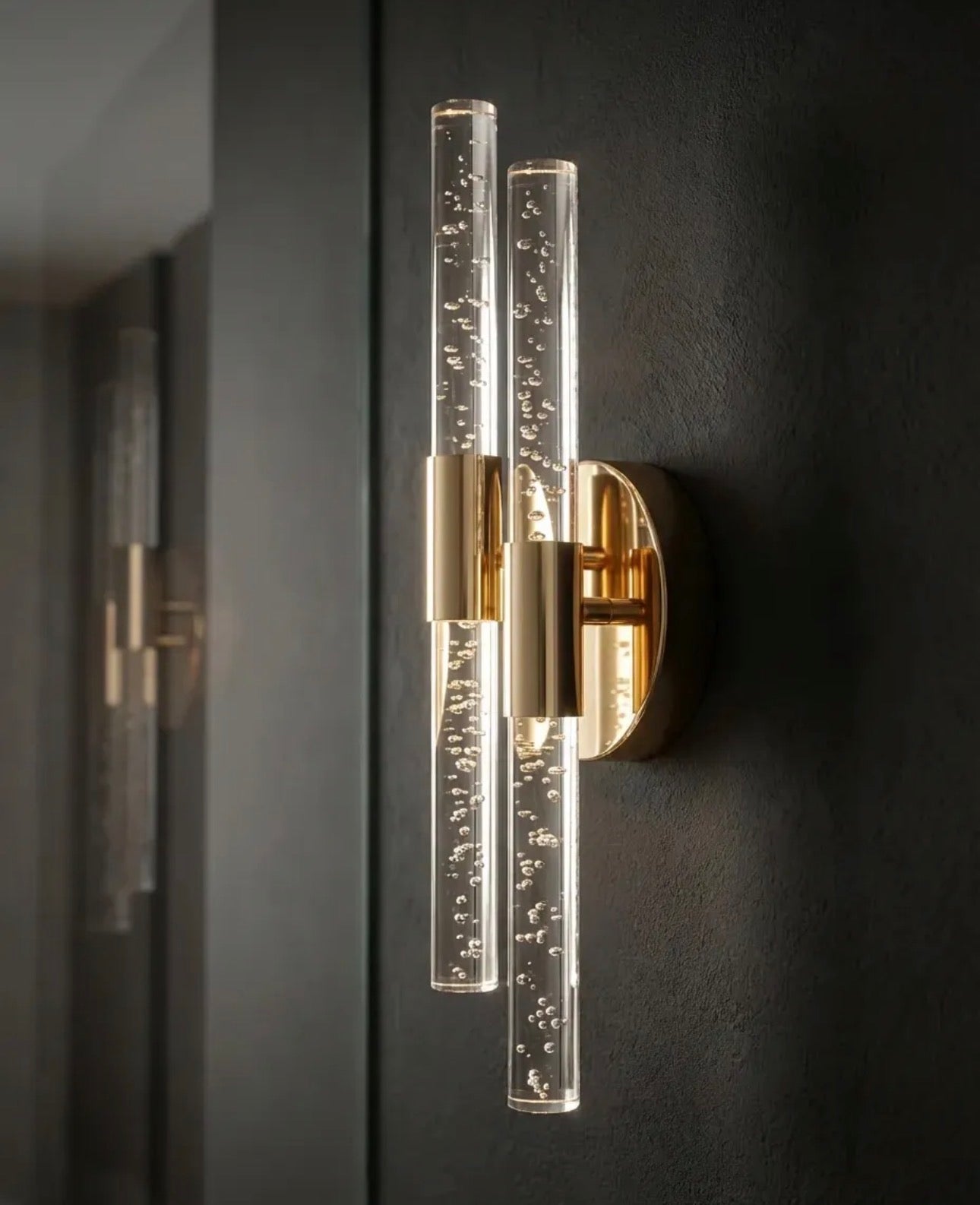 BHBACKHOME DUBBLE MEDİUM ŞIK VE ZARİF MODERN LED DUVAR APLİK 31 CM GOLD ELEKTRİKLİ
