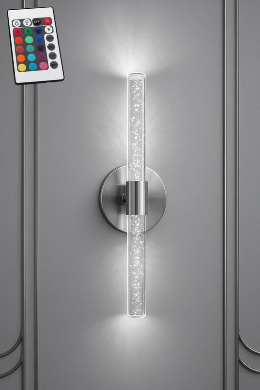 BHBACKHOME BUBBLEFLUX ( GÜMÜŞ ) ŞIK TASARIM MODERN LEDLİ APLİK  ( KUMANDALI ELEKTRİKLİ ) 40 CM