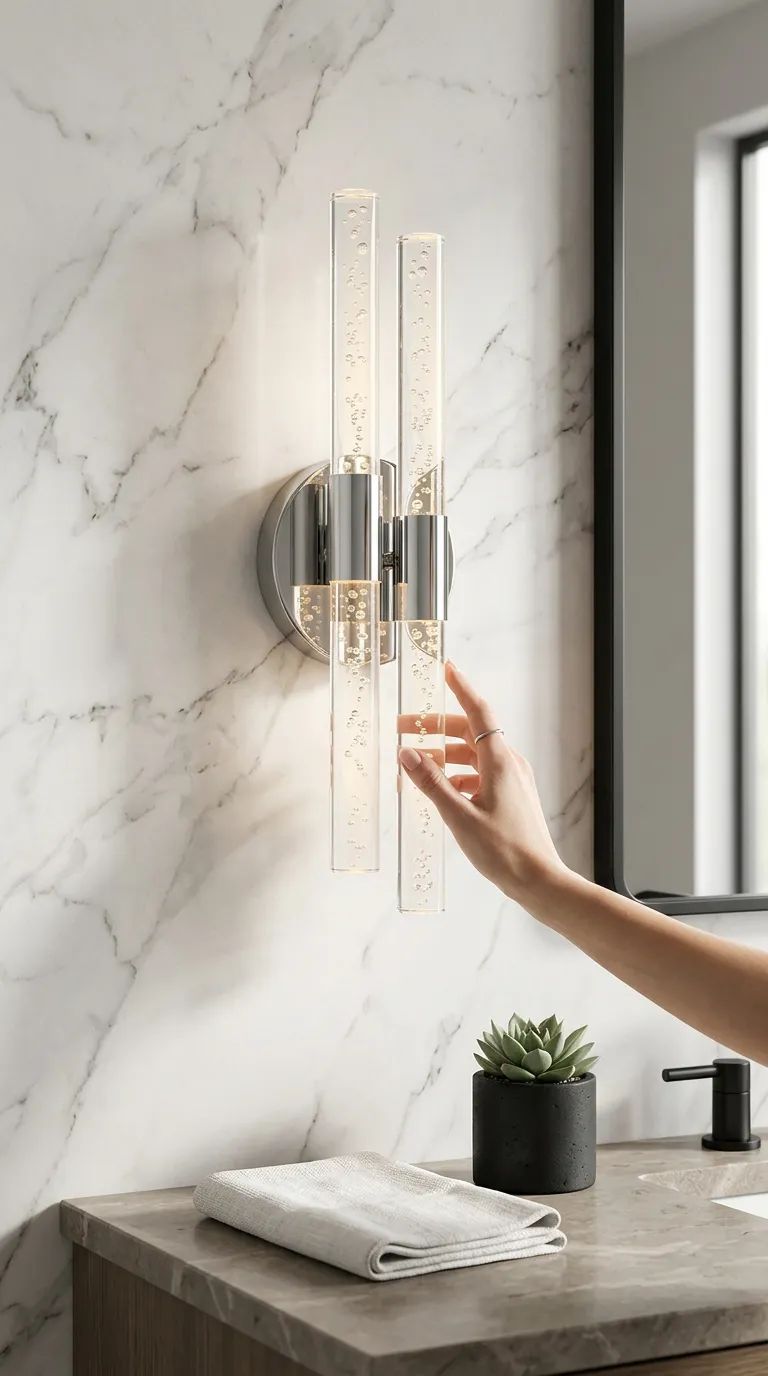 Bubbleflux Dubble Medium 40 cm Modern Tasarım LED Aplik - Duvar Lambası - Siyah -  PİLLİ  - Beyaz LED