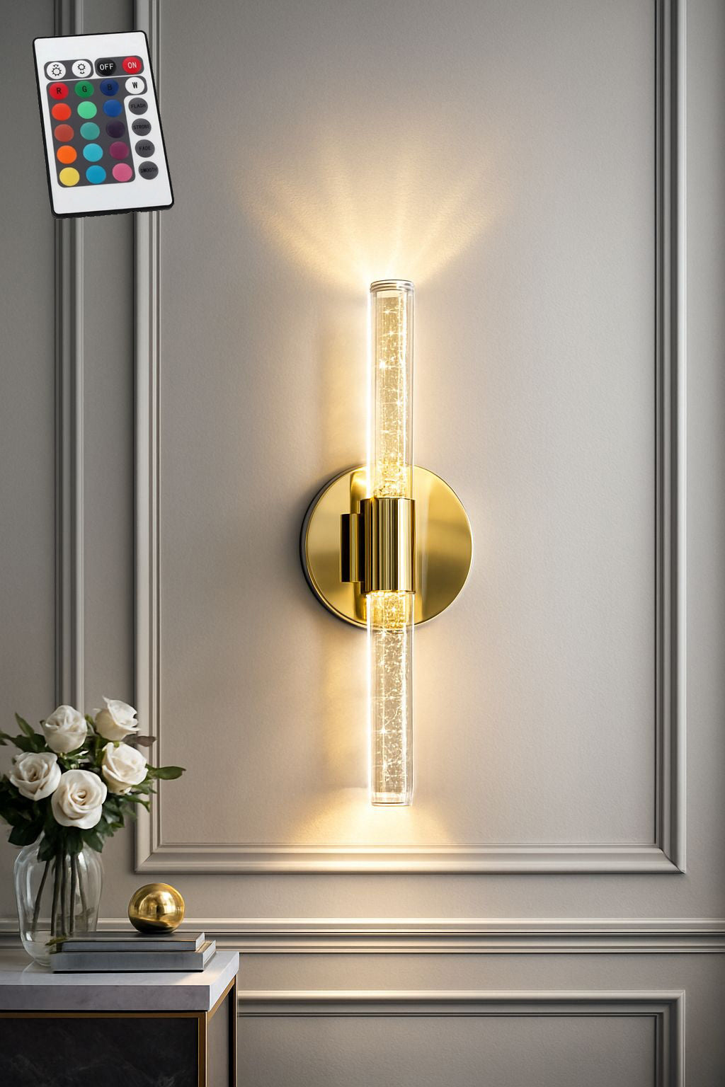 BHBACKHOME BUBBLEFLUX ŞIK TASARIM MODERN LEDLİ APLİK KUMANDALI ELEKTRİKLİ  40 CM